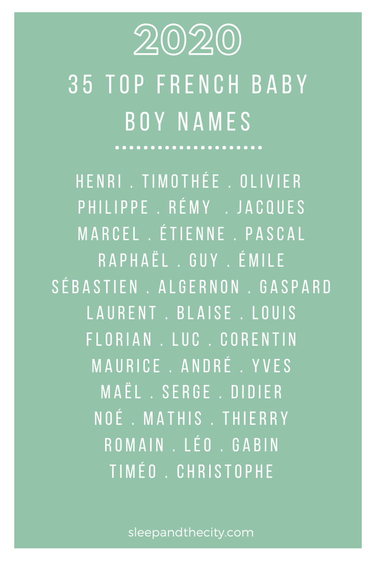 The Top 70 French Baby Names for 2020 Sleep and the City